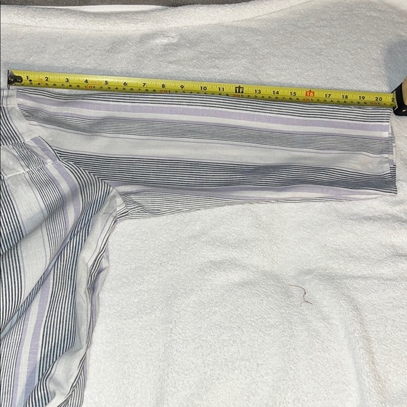 Splendid White and Gray 3/4 Sleeve Boxy Blouse - Picture 6 of 8